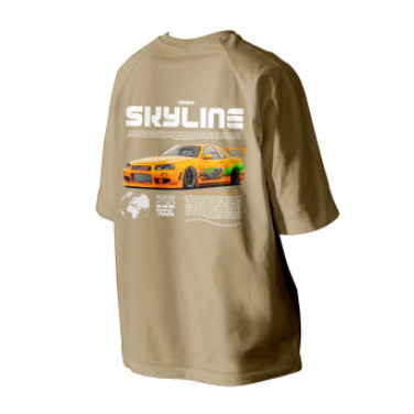 เสื้อยืด Nissan Skyline คอกลม ทำจากไมโครไฟเบอร์