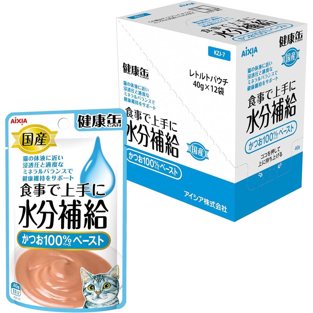 Aixia Kenko-Can Hydration Cat Food Pouch – Moisture-Rich Wet Food for Enhanced Water Intake (Tuna, B