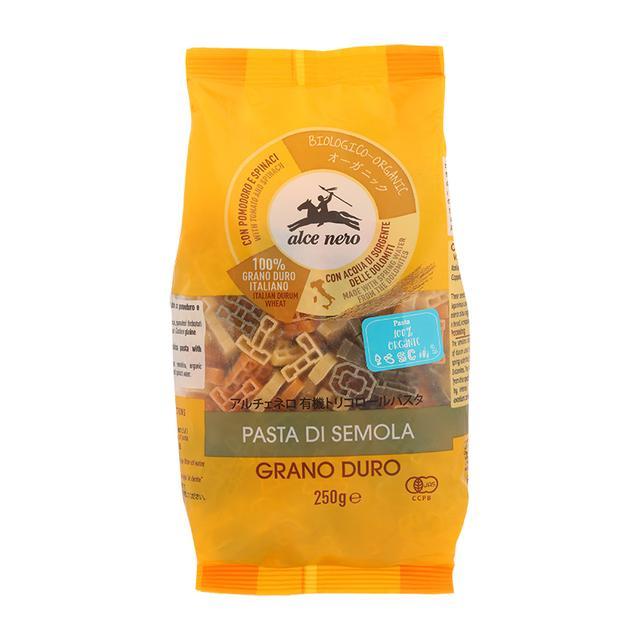 🌋 อัลเซเนโร่พาสต้าออร์แกนิคสามสีตัวอักษร 250กรัม 🌠 Alce Nero Organic Durum Wheat Semolina Tricolor P