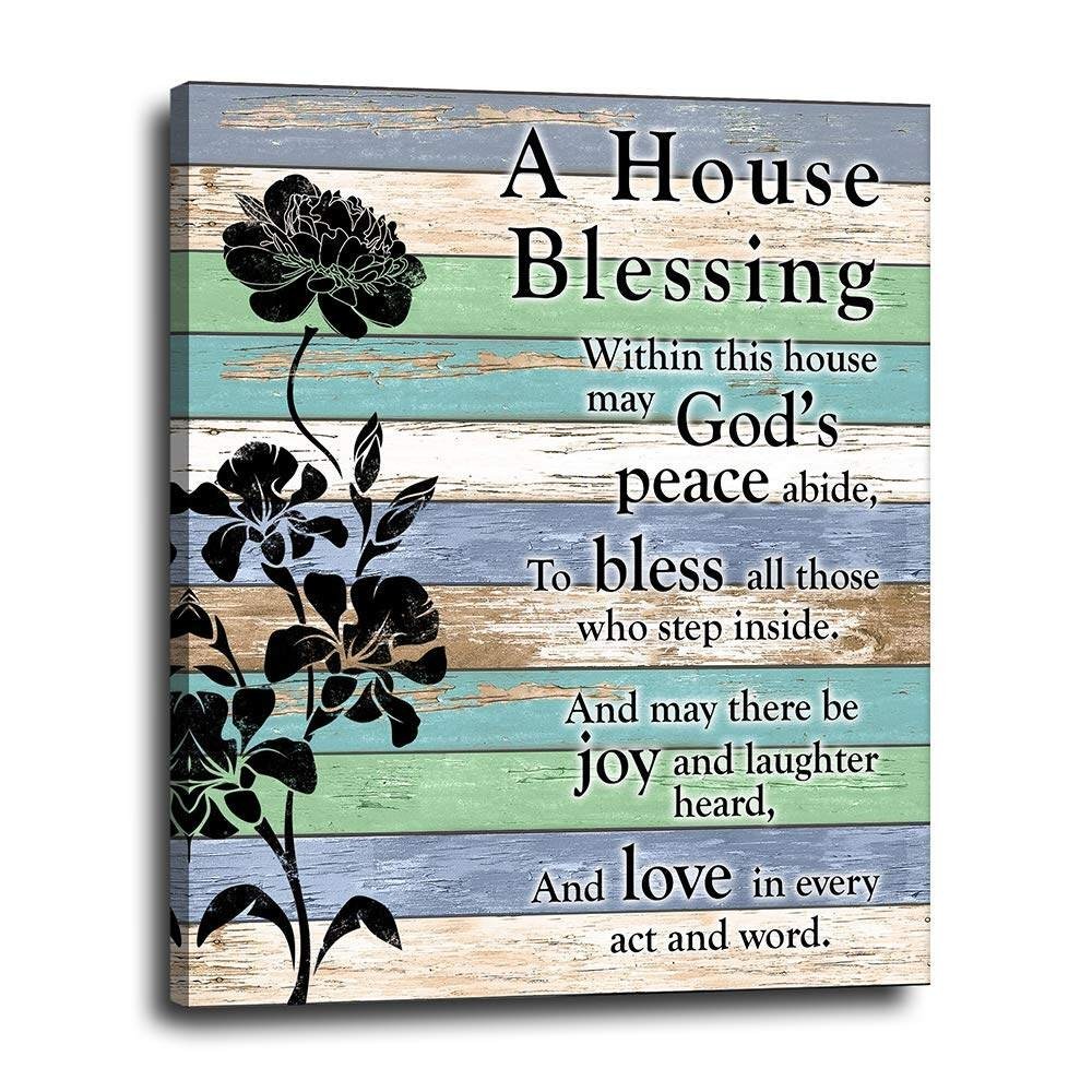 GK102 House Blessing Christian Bible Verse ความละเอียดสูงกันน้ําในร่มผ้าใบตกแต่งผนัง Relig