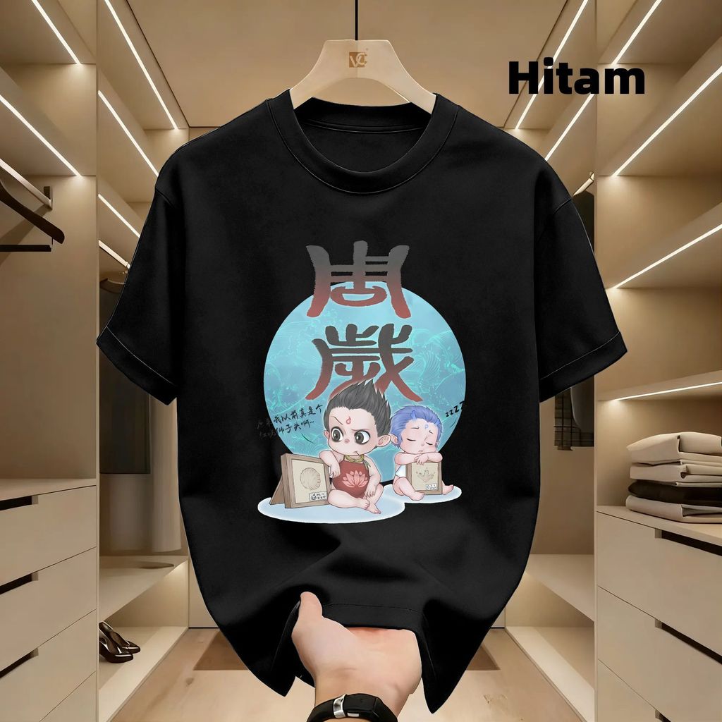 KATUN Nezha 1 ใหม่ 210g เสื้อยืดแขนสั้นผู้หญิง Unisex Leisure Cotton เสื้อยืด