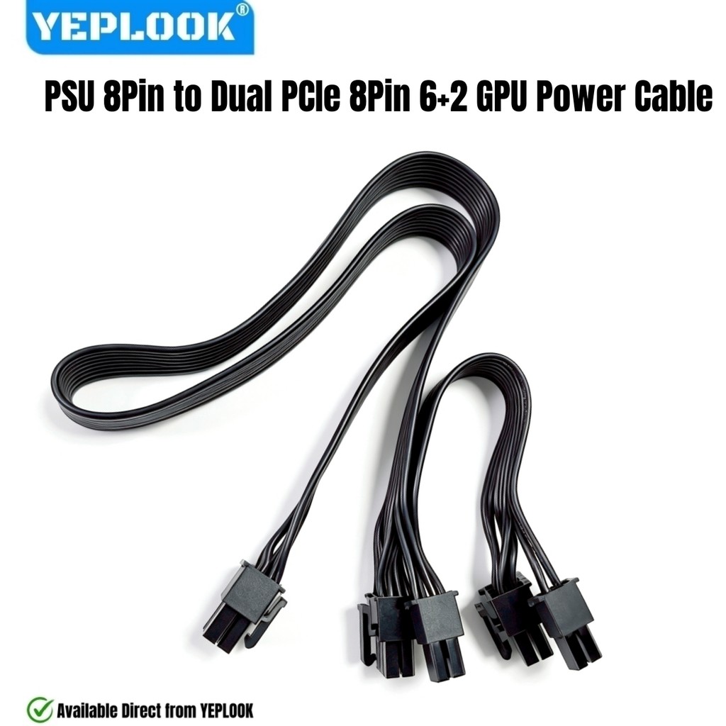 PSU 8Pin to Dual PCI-e 8Pin 6+2 GPU Power Cable สําหรับ Seasonic FOCUS 1300W, 1000W, 850W, 750W, 650