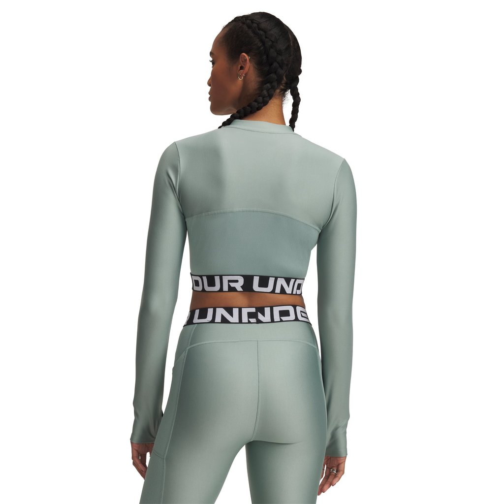 Under Armour เสื้อแขนยาวซิปสั้น HeatGear® Rib สำหรับผู้หญิง ราคา ถูกที่สุด ดีลบีเคเค แกลเลอรีภาพที่ 3