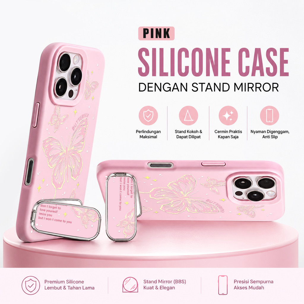 [Heartcasing] Aesthetic Silicone Butterfly Casing Hp Oppo Reno 16 Pro 5G Reno 16F A6X A6 Reno 15 5G 