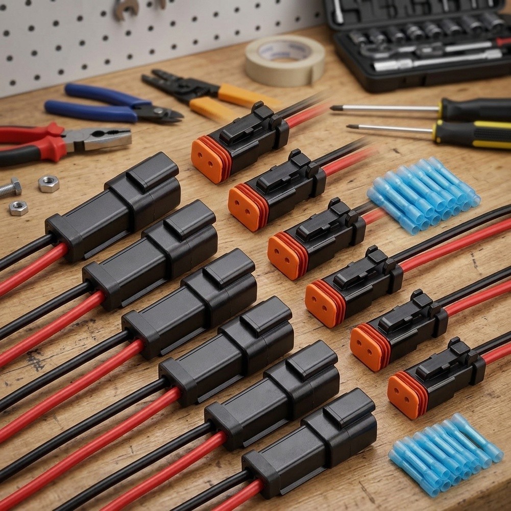 8NEW2 pin รถขั้วต่อสายไฟกันน้ํา 12 ชิ้น Butt Connector สายไฟ