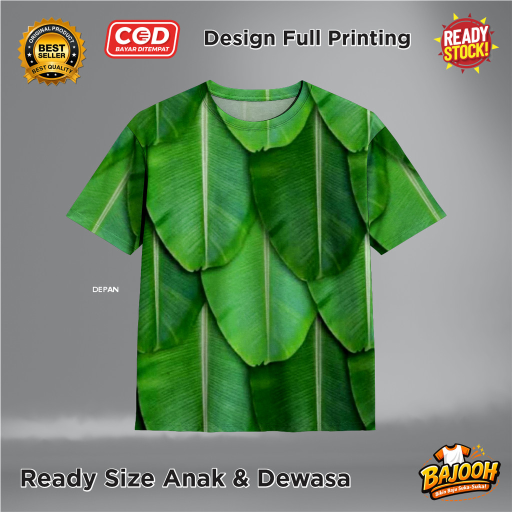 เสื้อยืด Fullprint 02 Banana Leaf Tree - Viral, Cute, Cool Banana Leaf AOP Shirt - Bajoohstudio