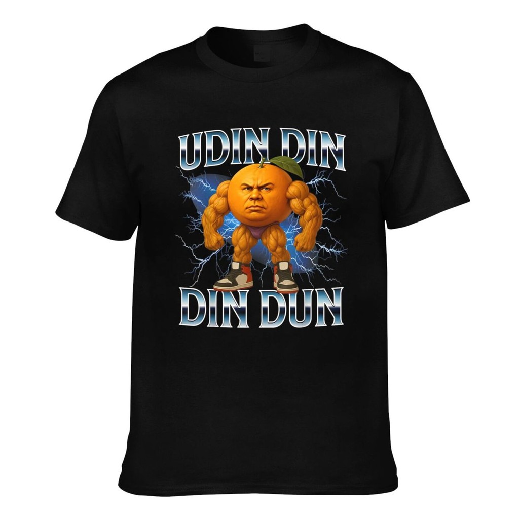 แฟชั่นพิมพ์ Udin Din Dun ตลกอิตาเลี่ยน Brainrot Casual Mens Tee