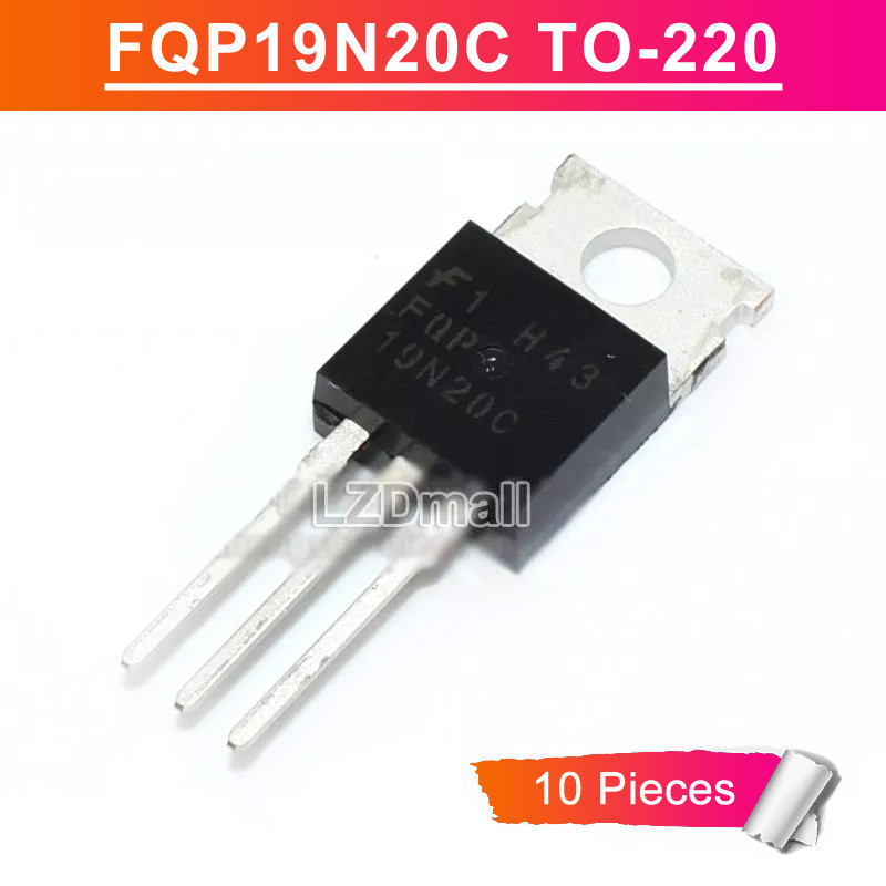 10pcs FQP19N20C TO-220 FQP 19N20 19N20C TO220 N-Channel 19A/200V MOSFET ทรานซิสเตอร์ใหม่เดิม