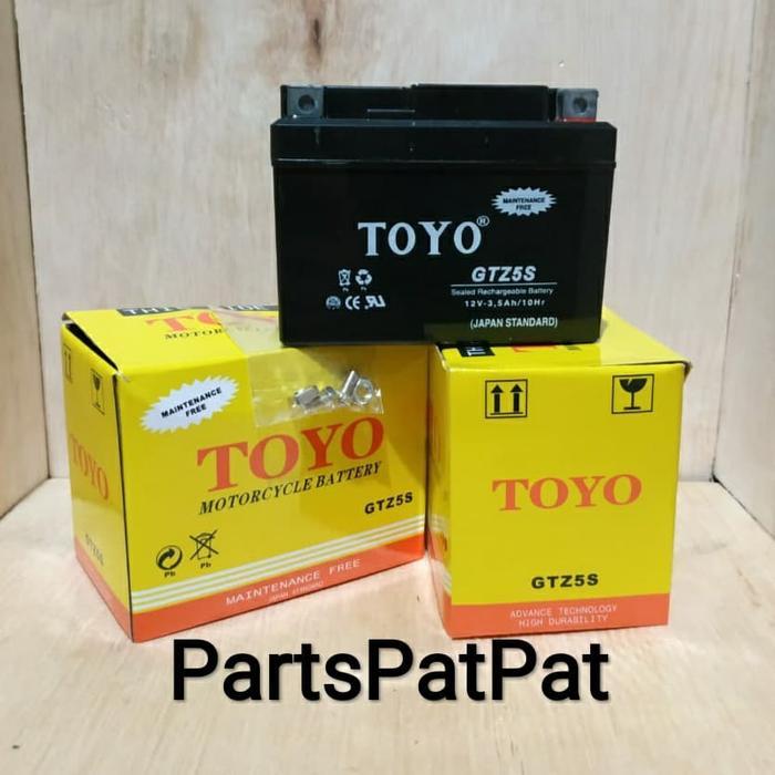 แบตเตอรี่ Gtz5S Toyo แบตเตอรี่ Gtz-5S Toyo Accu Toyo Gtz5S/Gtz5-S/Gtz-5S