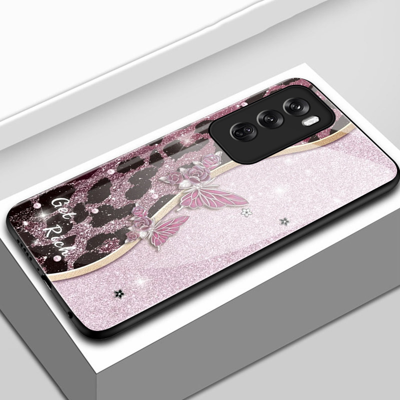 เคสสำหรับ OPPO Reno 12 5G Reno 12 Pro 5G Reno 12F 4G Reno 12F 5G เคสโทรศัพท์ผีเสื้อเปลือกแก้วกันกระแทก