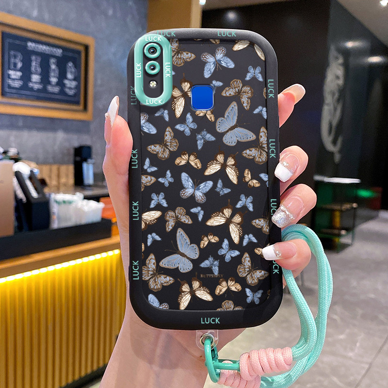 HPเคสโทรศัพท์สําหรับVIVO Y91 Y91i Y93 Y95 Y91C Y1S Y90 กรณีผีเสื้อน่ารักรูปแบบแฟชั่นซิลิโคนเคสโทรศัพ