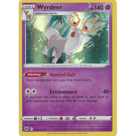 การ์ด Pokemon Wyrdeer - 069/189 - Holo Rare