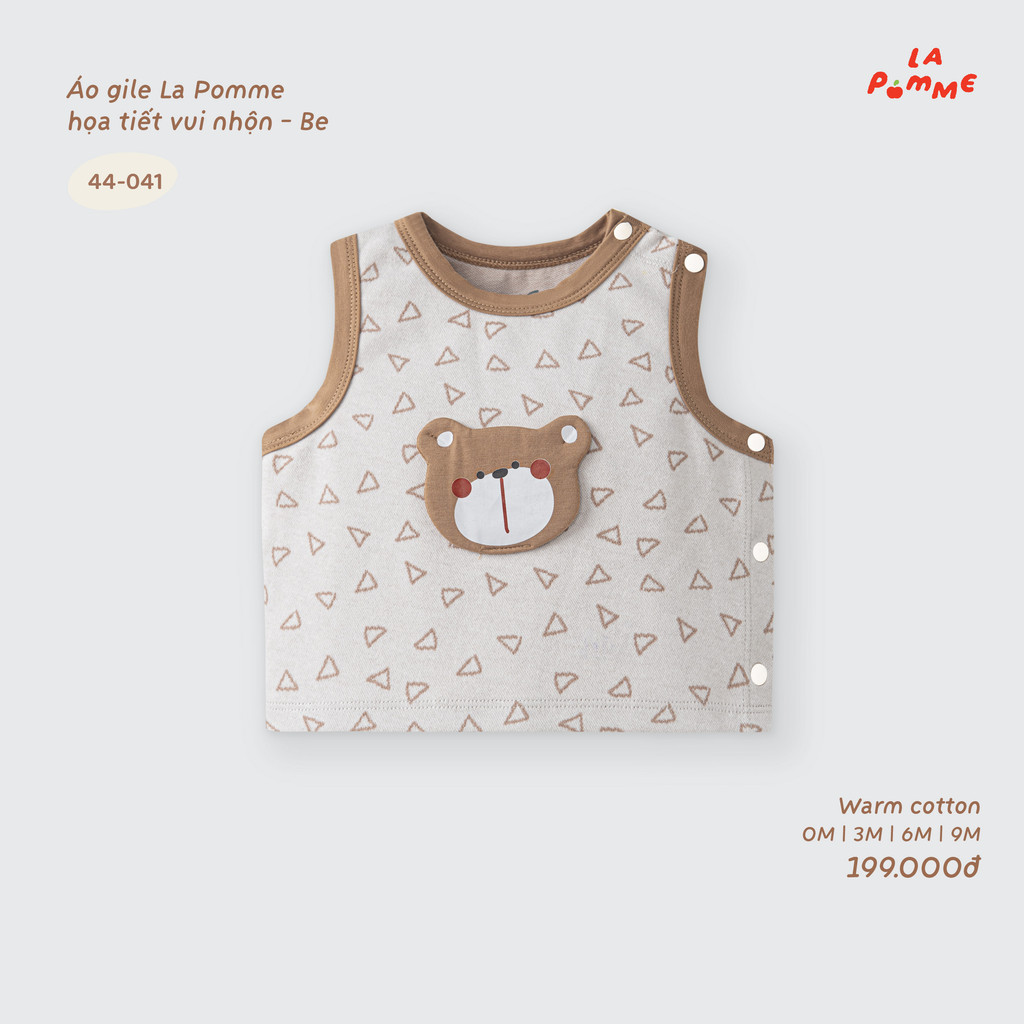 (6M-2Y) La Pomme - เสื้อกั๊ก La Pomme พร้อมผ้าห่มหอยทากเนื้อนุ่ม - SS26.T8B ZZ