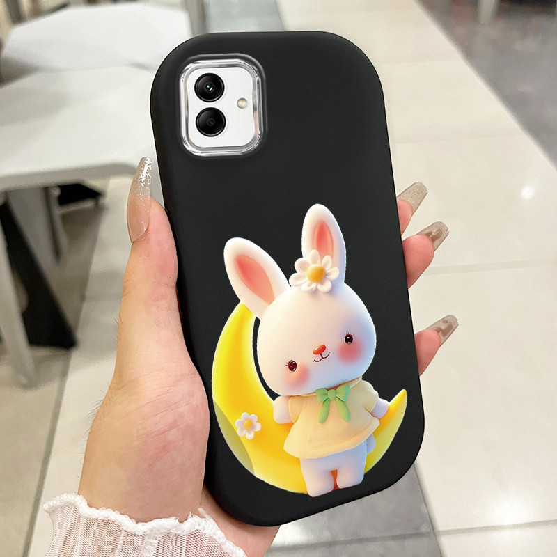 เคสสำหรับ Samsung Galaxy A04 M04 F04 A04E M13 5G เคสโทรศัพท์กระต่ายกลมและอ้วนเสื้อแจ็กเก็ตผ้านุ่ม