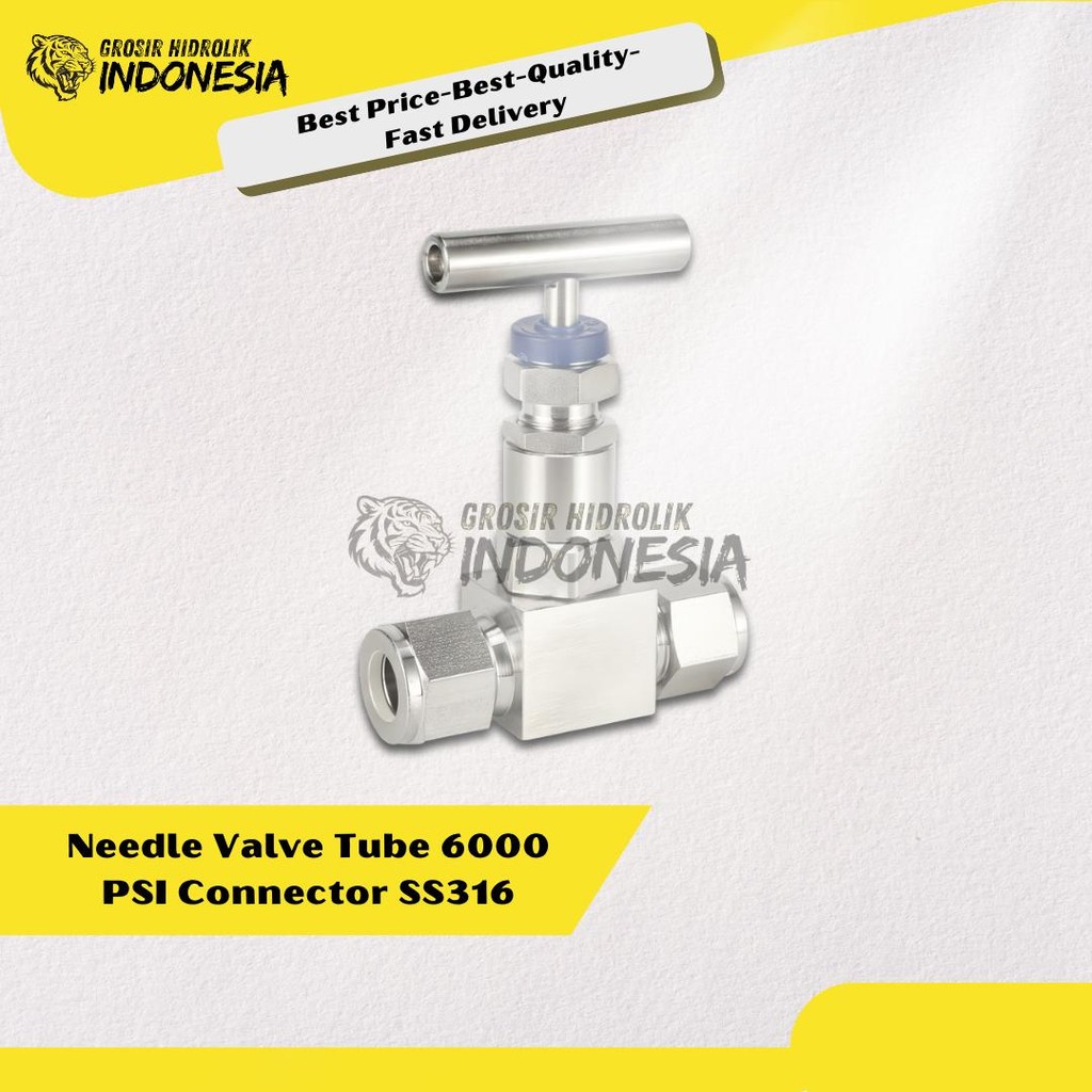 1/4 วาล์วเข็ม 6000 Psi สแตนเลส 316 วาล์วเข็ม SS 316 หลอด OD 1/4