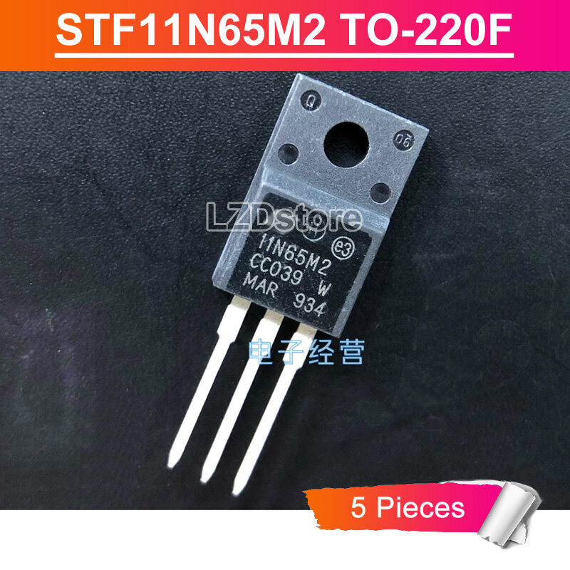 5pcs 11N65M2 TO220F STF11N65M2 TO-220F 7A/650V N-channel MOSFET ทรานซิสเตอร์ใหม่เดิม