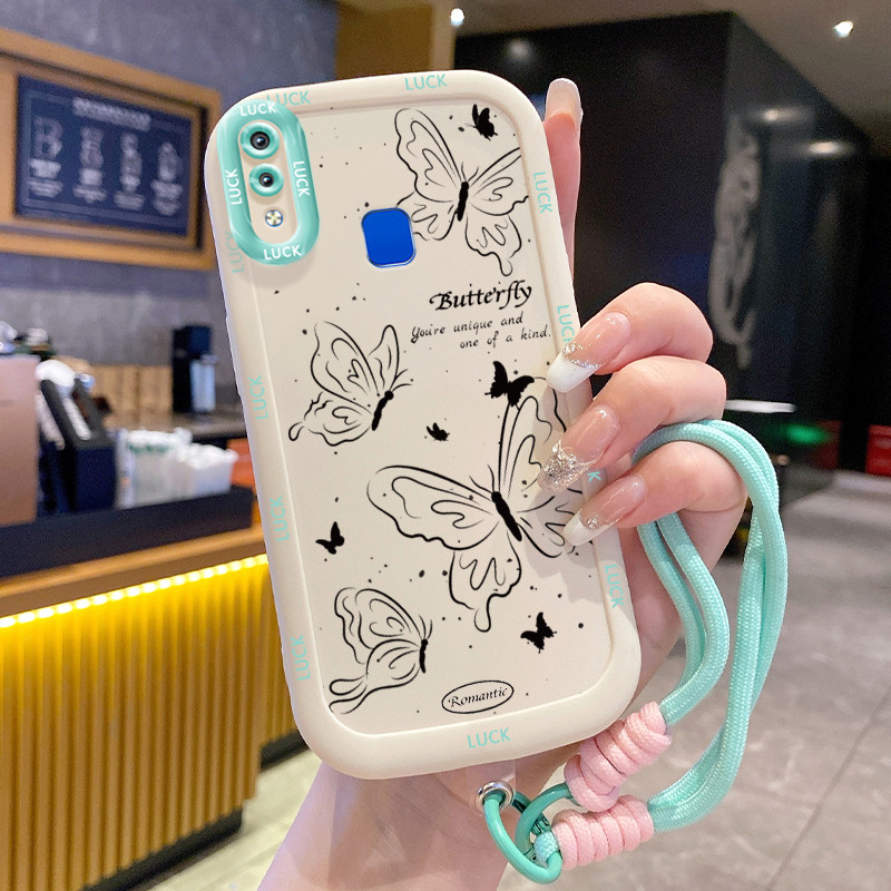 HPเคสโทรศัพท์สําหรับVIVO Y91 Y91i Y93 Y95 Y91C Y1S Y90 กรณีรูปแบบผีเสื้อแฟชั่นซิลิโคนเคสโทรศัพท์ส่วน