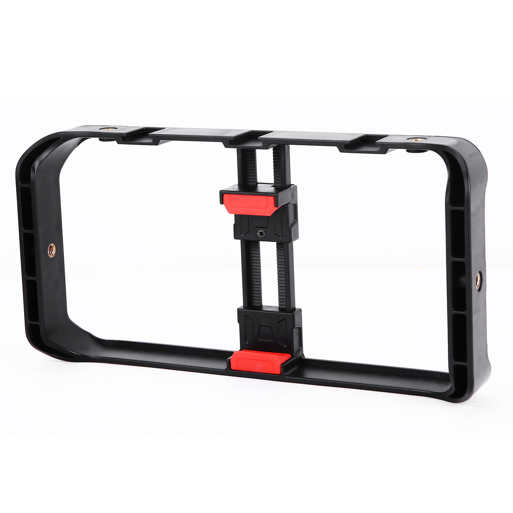 แบบพกพาสมาร์ทโฟน Video Rig โทรศัพท์มือถือ Stabilizer Grip Filmmaking Cage พร้อมผู้ถือ 3 Cold Shoe