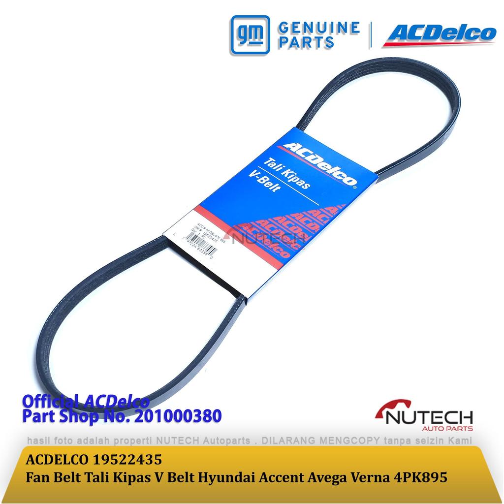 Fanbelt V เข็มขัดพัดลม 4PK 895 HYUNDAI ACCENT AVEGA VERNA 4PK895 Ac Delco