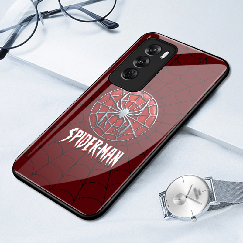 เคสสำหรับ OPPO Reno 12 5G Reno 12 Pro 5G Reno 12F 4G Reno 12F 5G เคสโทรศัพท์แมงมุมเปลือกแก้วกันกระแทก