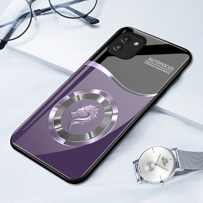 เคสสำหรับ Samsung A03 A02s A03s M02s F02s A02 M02 เคสโทรศัพท์มังกรเปลือกแก้วกันกระแทก