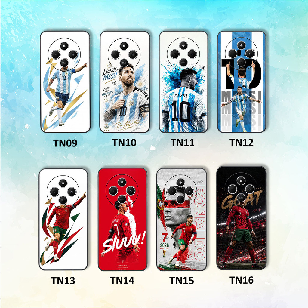 เคส Xiaomi Redmi 14C 4G / Poco C75 4G / Redmi 14R 5G ที่มีภาพ Messi Ronaldo