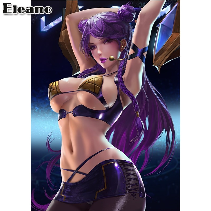 พิมพ์ที่กําหนดเอง 3D อะนิเมะโปสเตอร์ KDA เซ็กซี่ Akali Ari ผู้หญิงผ้าใบ Wall Art ภาพวาดความงามห้องนั