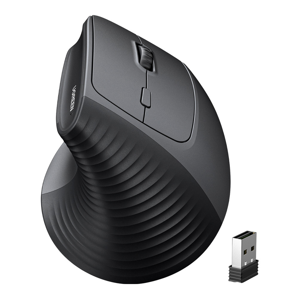 WIRELESS MOUSE (เมาส์ไร้สาย) UGREEN M571P MULTI-MODE WIRELESS VERTICAL MOUSE - BLACK 65042 ;;