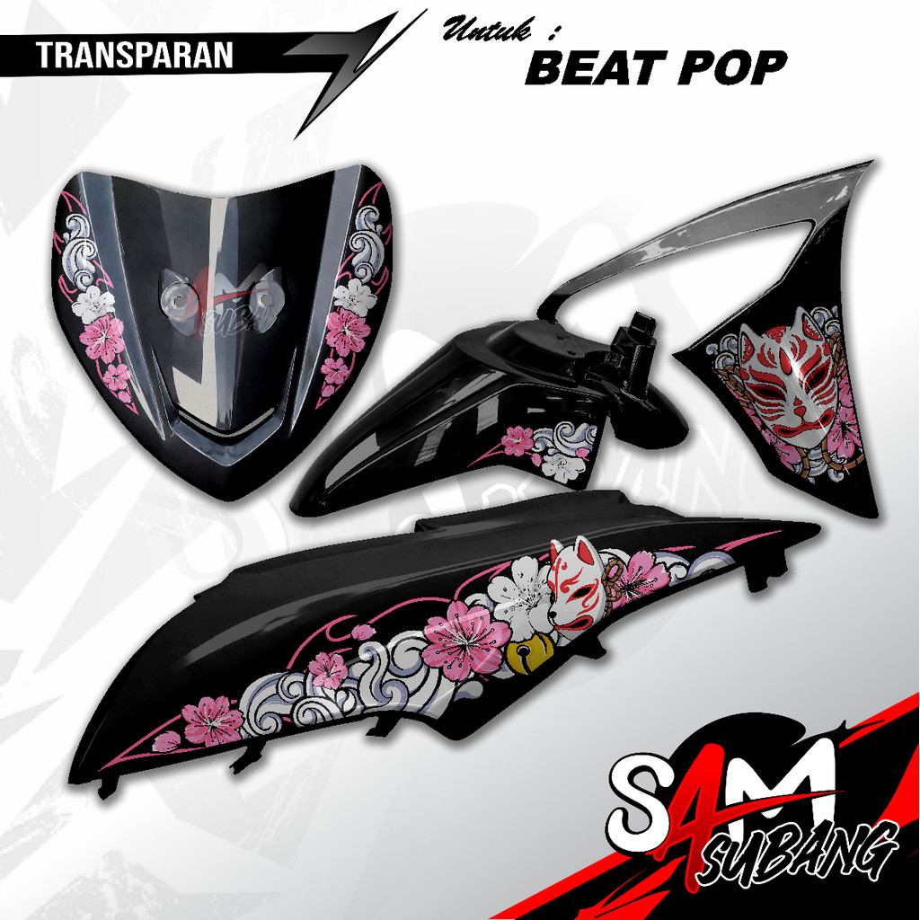 Striping Beat Pop Kitsune Mask โปร่งใส UV