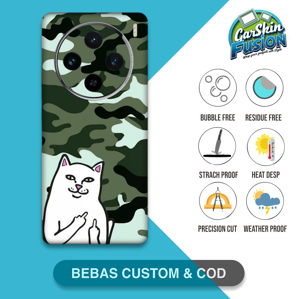 Garskin Skin Vivo X100 Pro Cat เคสป้องกันรอยขีดข่วน | By Fusion Code - o44