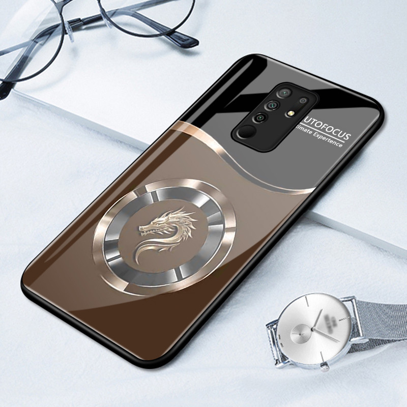 เคสสำหรับ Redmi 9 Prime 9T 9 Power เคสโทรศัพท์มังกรเปลือกแก้วกันกระแทก