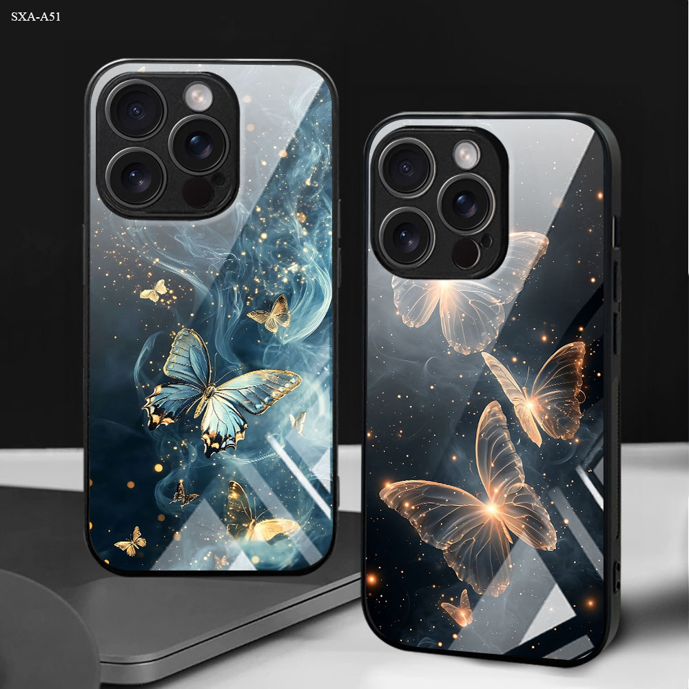 เคส For Samsung Galaxy A80 A73 A72 A71 A70 A56 A55 A53 A52 A52S A51 4G 5G เคสโทรศัพท์ เคสมือถือ เคสซัมซุง Glass Case