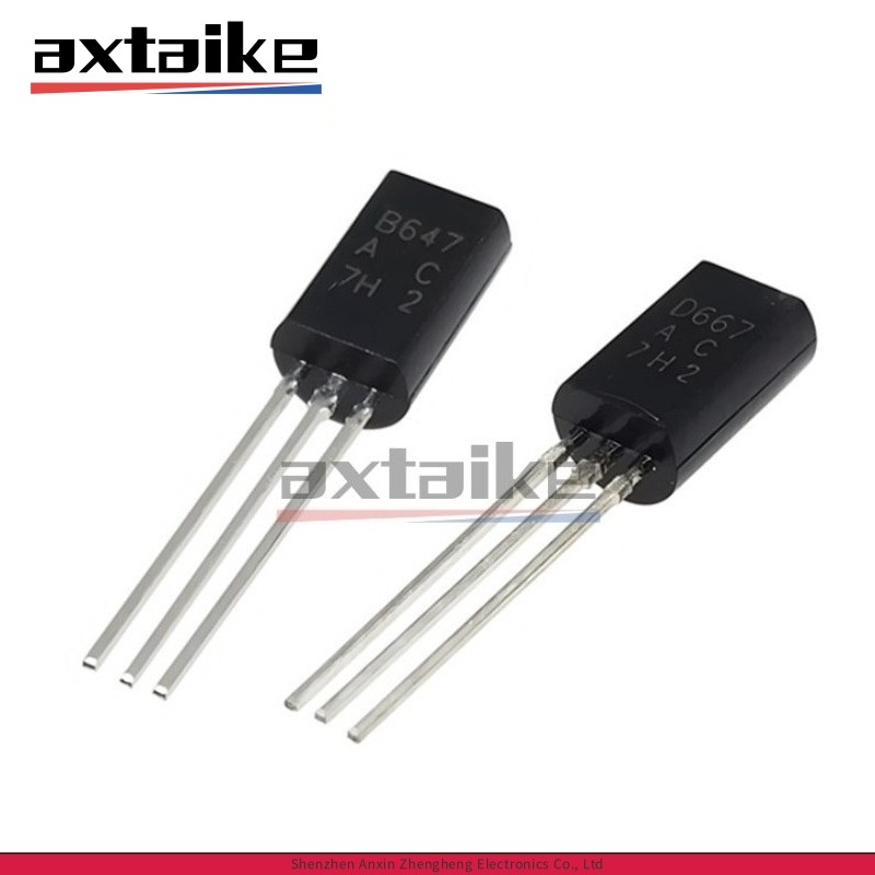 50PCS 2SB647 2SD667 TO-92L B647 D667 1A 80V 750mW NPN PNP ทรานซิสเตอร์ DIP 2SD667A 2SB647A