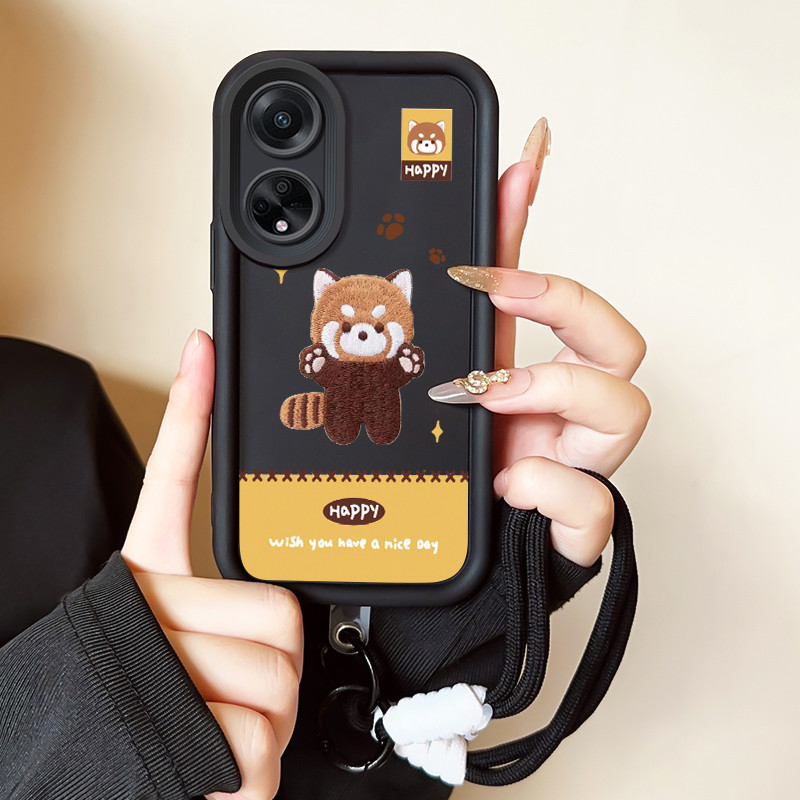 เคสสำหรับ OPPO A98 5G F23 5G A1 5G เคสโทรศัพท์แมวน่ารักสายคล้องสามสีซิลิโคนกันกระแทก