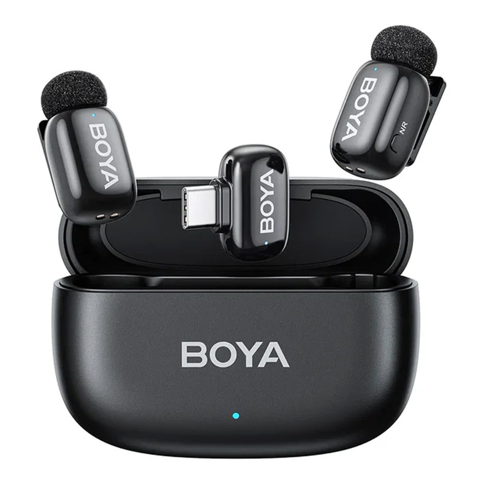 WIRELESS MICROPHONE (ไมโครโฟนไร้สาย) BOYA MINI 2 MIC + USB-C RECEIVER - BLACK (MODEL 14) :