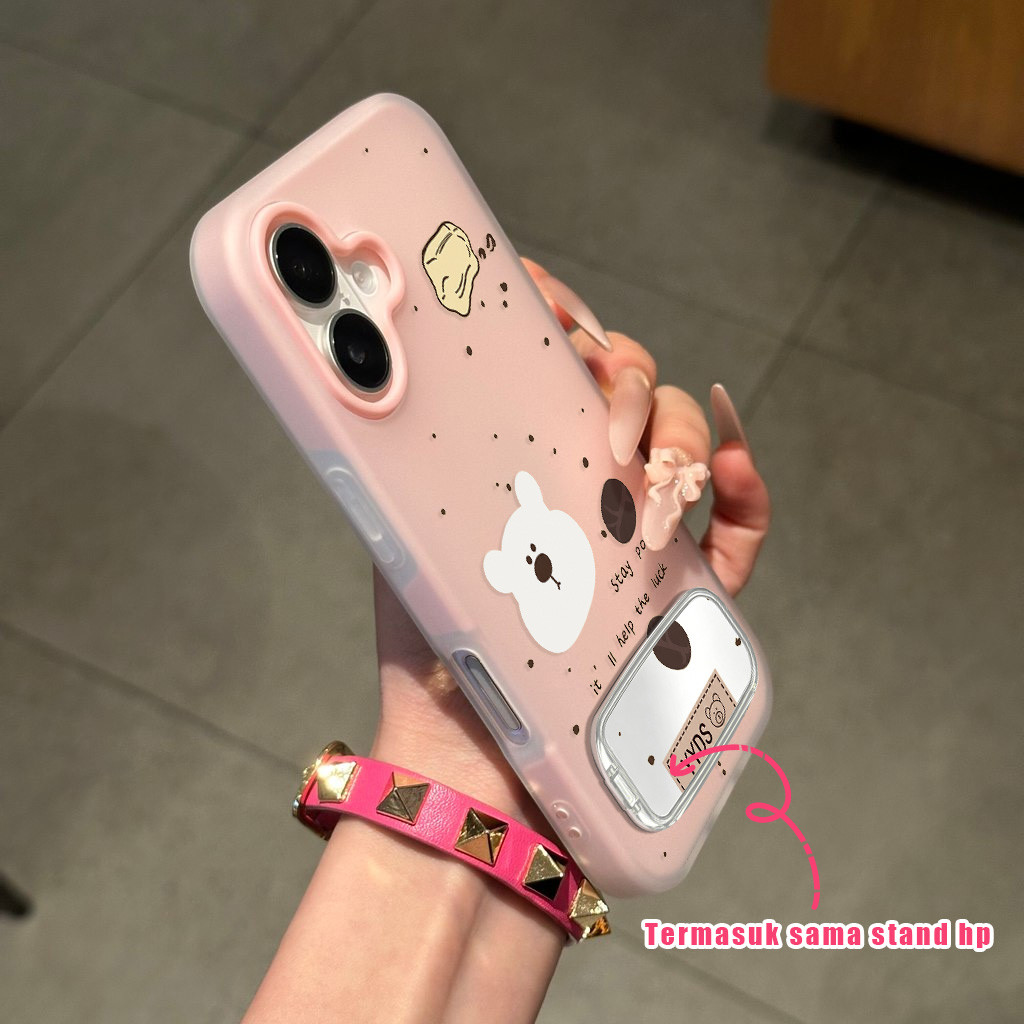 HP GANTUNGAN [Case+Stand] Bear Case Infinix Hot 70 60 Pro Plus 60I Itel P55 50 4G Pro+ 50I 40I Gd072