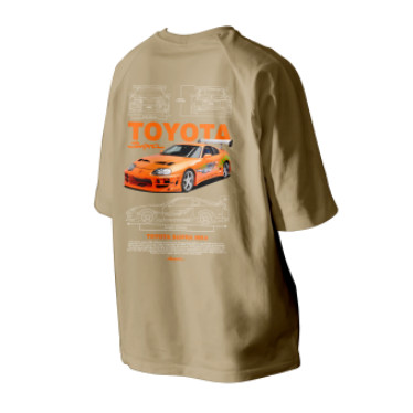 เสื้อยืด Toyota Supra Mk4 คอวี ทำจากไมโครไฟเบอร์