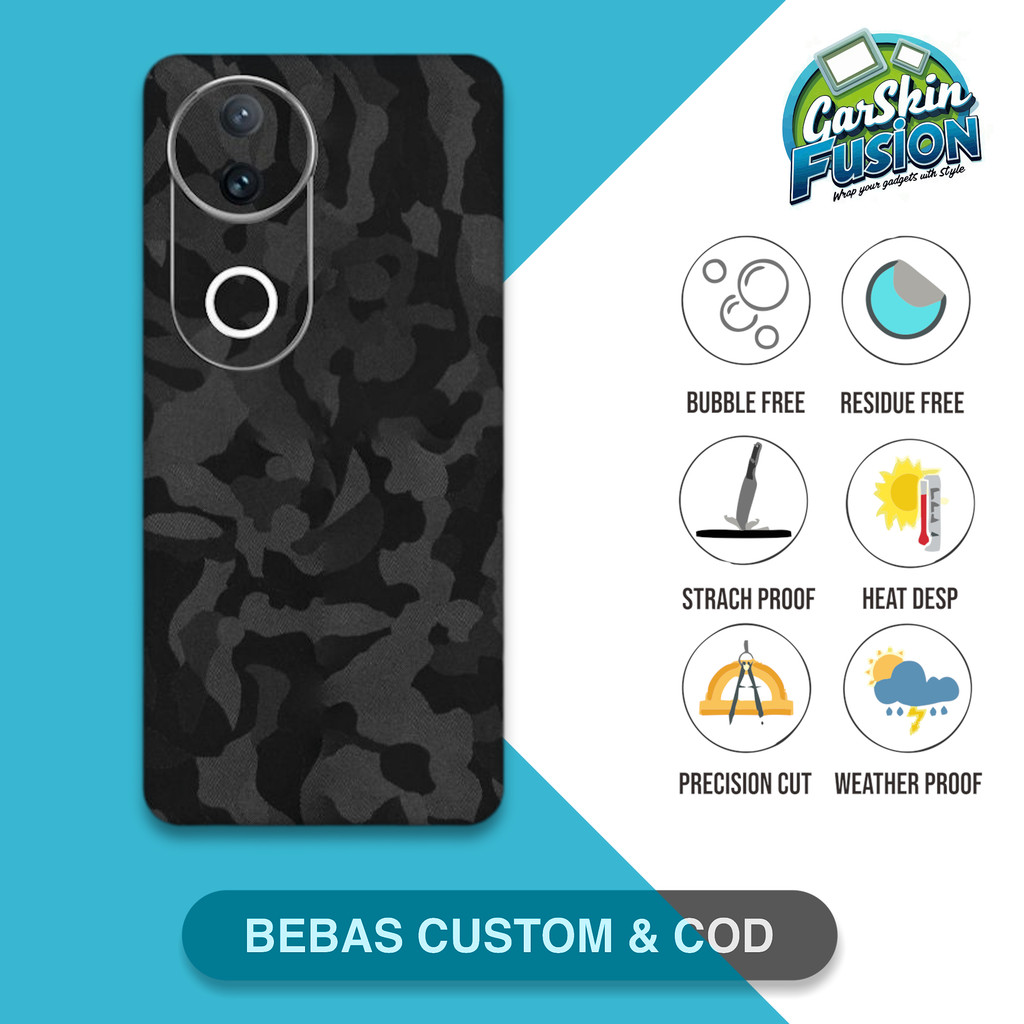 Garskin Skin Vivo V50 5G Camo เคสป้องกันรอยขีดข่วน | By Fusion Code - K3q