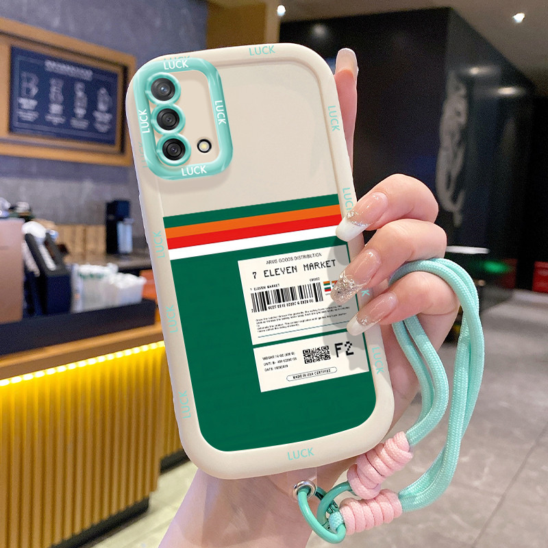 เคสสำหรับ OPPO A74 A95 F19 F19s Reno 6 Lite เคสโทรศัพท์ซูเปอร์มาร์เก็ตสายคล้องซิลิโคนกันกระแทก - รูปที่ 5