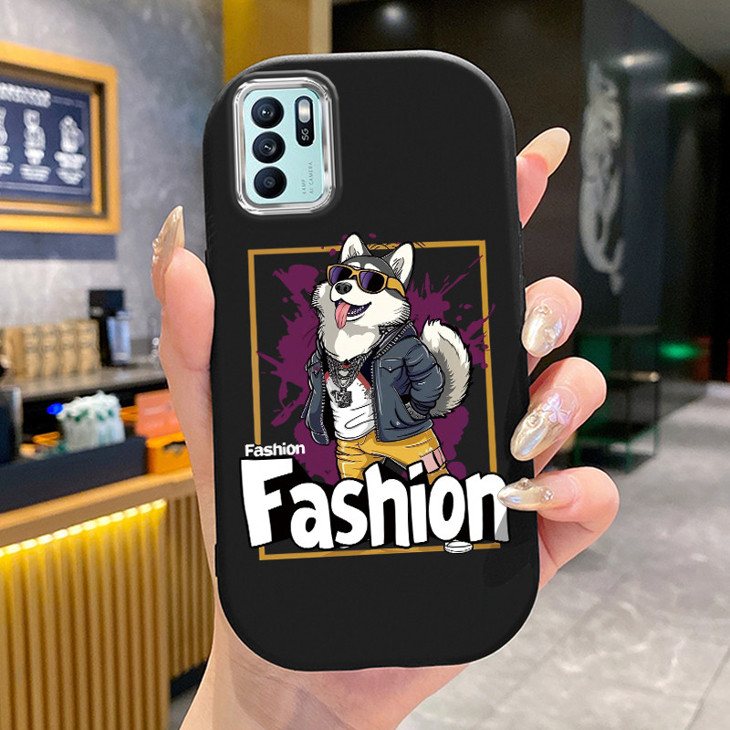 เคสสำหรับ OPPO Reno 6Z 5G Reno 6 5G Reno6 Z 5G เคสโทรศัพท์สุนัขพันธุ์หมาป่าซิลิโคนเสื้อแจ็กเก็ตผ้านุ่ม