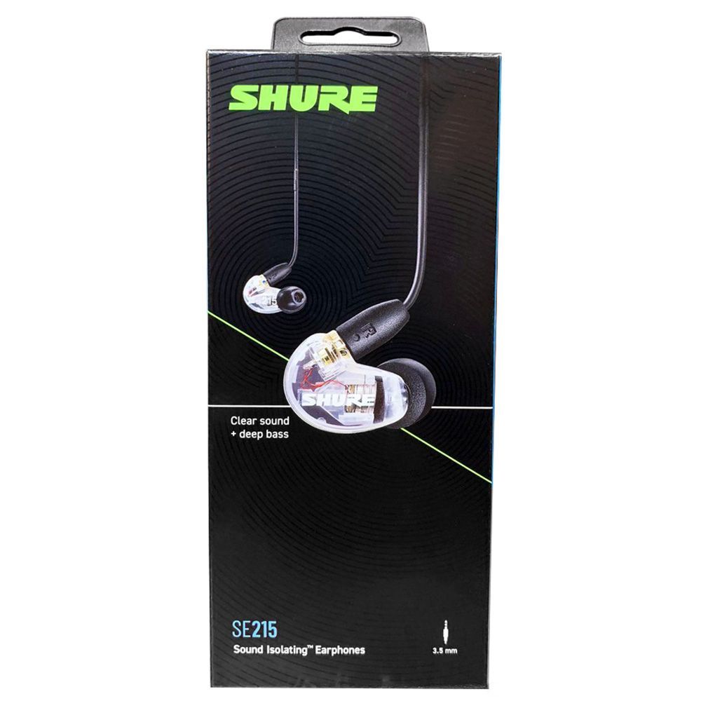 Shure SE215 Sound Isolating Earphones (Clear) with 3.5mm Mic Cable, SE215-CL-UNI