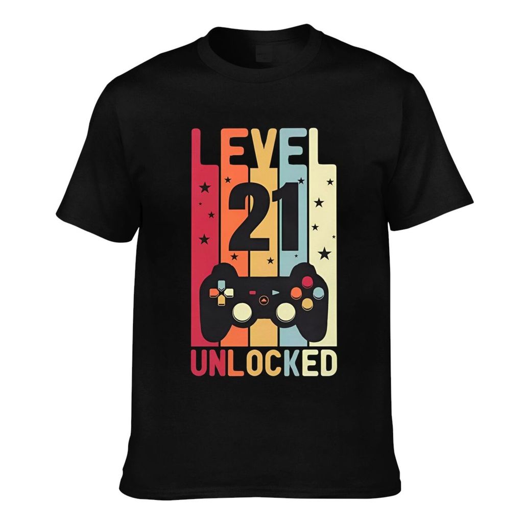 Summer Cool Tee 21St Birthday 21 Year Old Level Up Gaming Good Quality Mens Tshirt