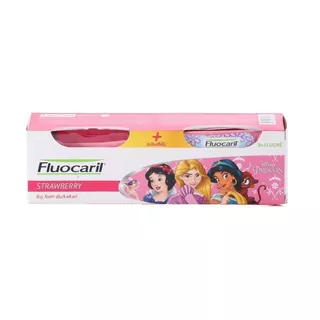 FLUOCARIL ฟลูโอคารีลยาสีฟันและแปรสีฟันเด็กเกิร์ลรสสตรอเบอร์รี่บิ๊กทีธ 65กรัม [8852027605667]
