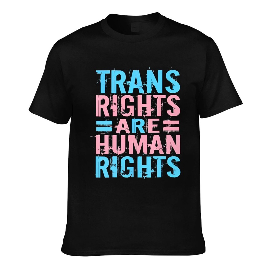 Summer Cool Tee Trans Rights Are Human Rights เสื้อยืดผู้ชายคุณภาพดี