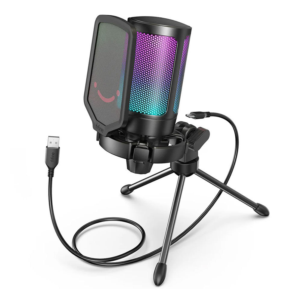 MICROPHONE (ไมโครโฟน) FIFINE AMPLIGAME A6V USB MICROPHONE WITH VOLUME DIAL - BLACK _