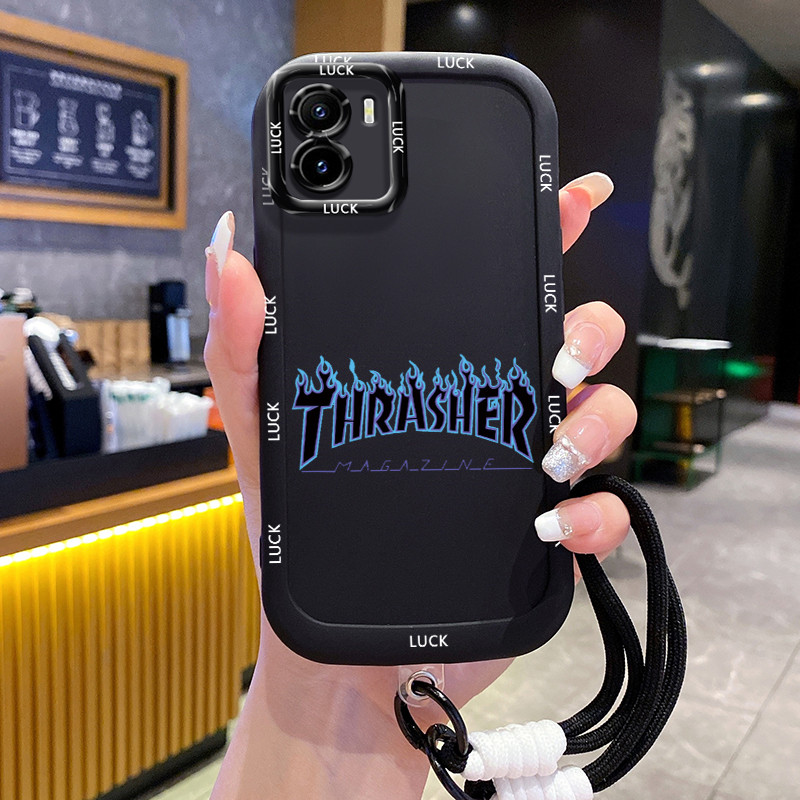 เคสสำหรับ VIVO Y15S Y15A Y15C Y01 เคสโทรศัพท์ซิลิโคนสายคล้องกันกระแทก