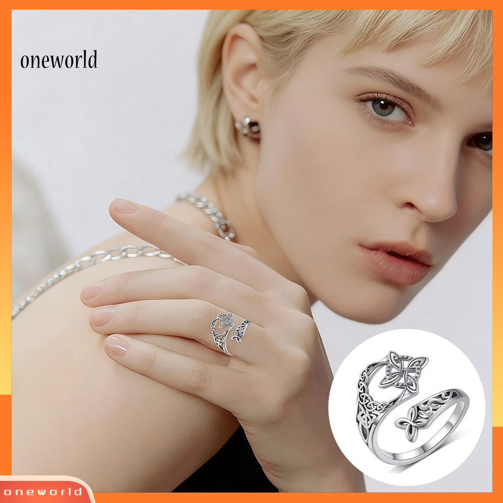 Celtic Knot Ring Women Open Middle Finger Knuckle Thumb Ring Retro Irish Knot Jewelry ของขวัญวันเกิด