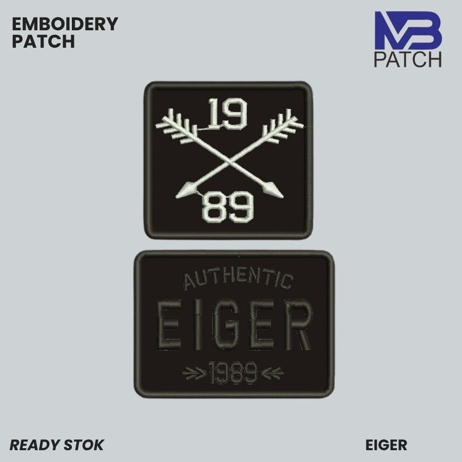 ของแท้ EIGER SURVIVAL ARROW EMBROIDERY PATCH FULL BLACK EMBROIDERY LOGO - MB-308