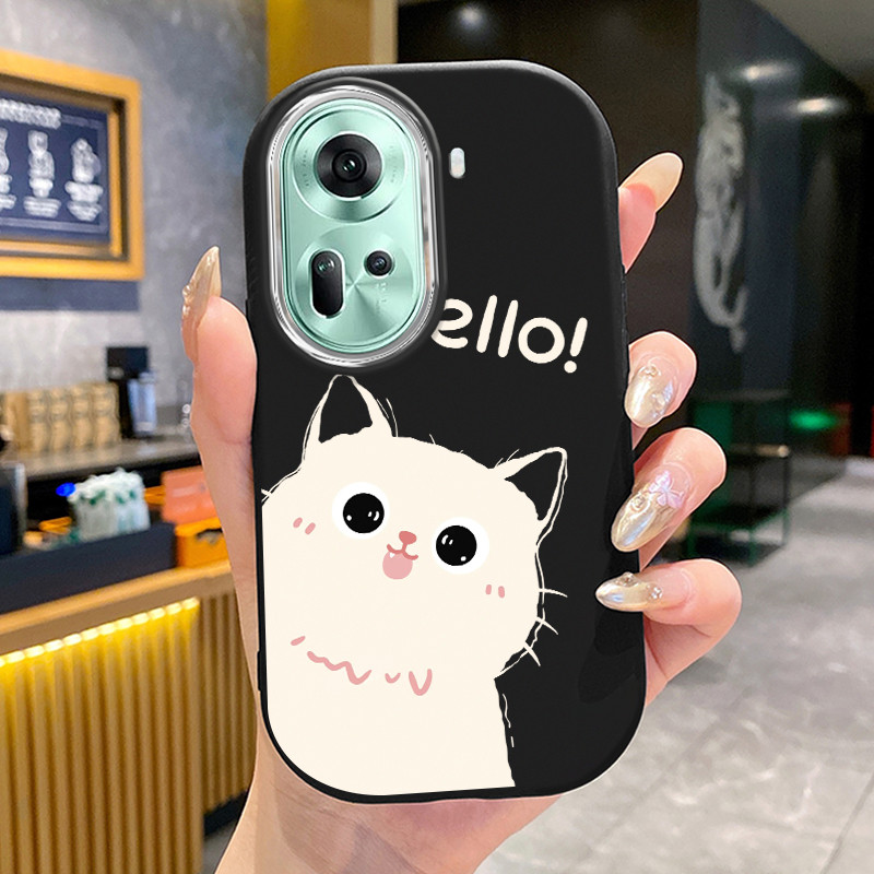 เคสสำหรับ OPPO Reno 11 5G 11 Pro 5G 11F 5G เคสโทรศัพท์แมวกลมและอ้วนเสื้อแจ็กเก็ตผ้านุ่ม