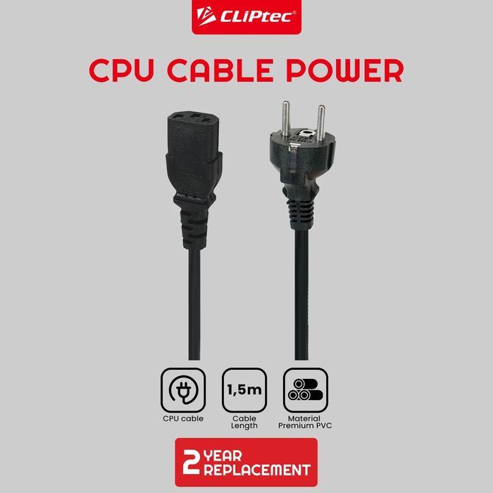 Cliptec Cable Power Cpu Pc Ups Printer 1.5M คอมพิวเตอร์เดิม